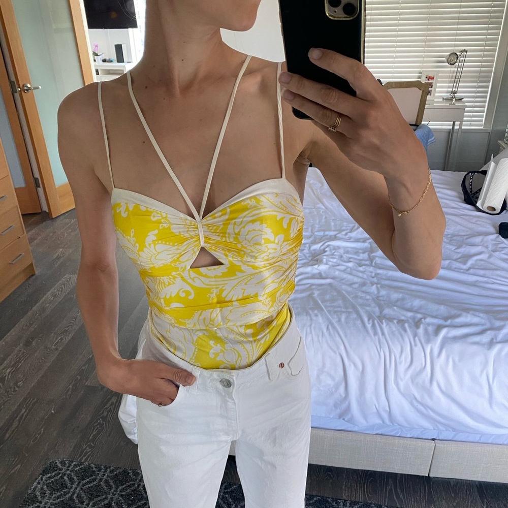 Yellow silk Marciano top